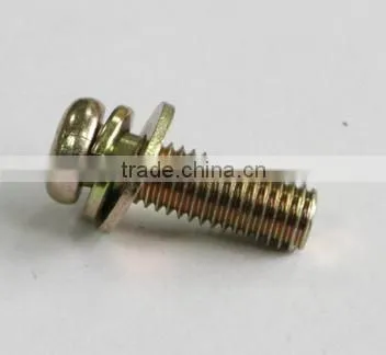 Yellow Zinc Cross Recessed Pan Head Combination Screws photo-2