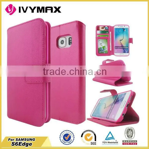 Wallet PU Leather Mobile Phone Case Manufacturer for Samsung Galaxy s6 Edge photo-3