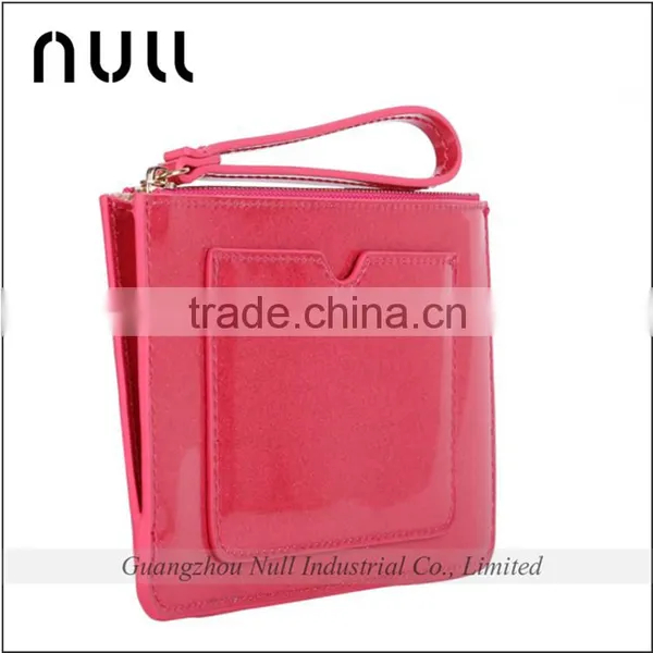 Hot Selling Candy Colorful Patent Leather Outside Pocket Zipper PU Wallet for Girl photo-5