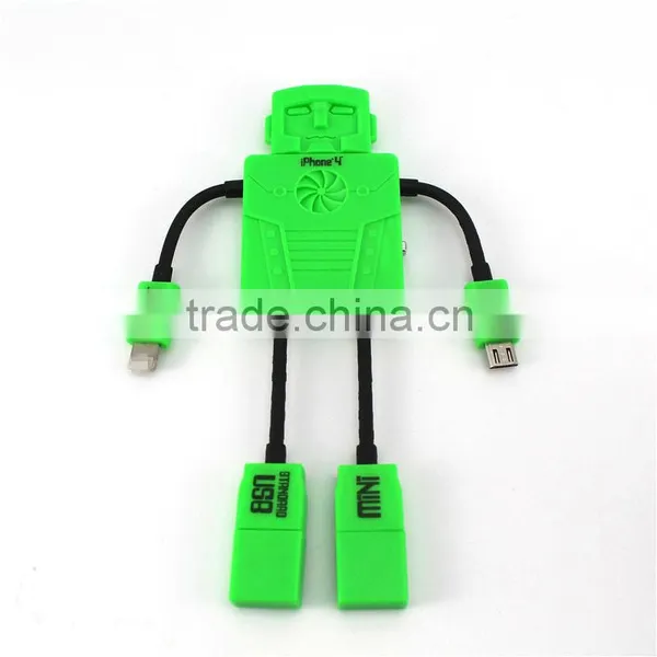Hot Style Cartoon 4in1USB Data Cable for Iphone6s ,iphone4,micro,mini Cable
