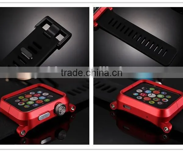2016 Hot New Products for Apple Watch Silicone Band Wristband Strap With Aluminum Metal Case Cover photo-6