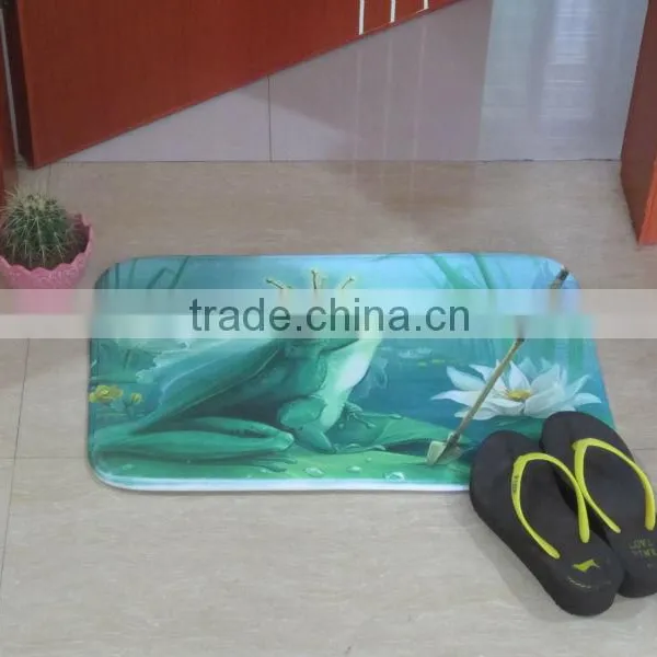 Anti-slip 100%polyester Water Absorption Cheap Printed Cartoon Room Mat