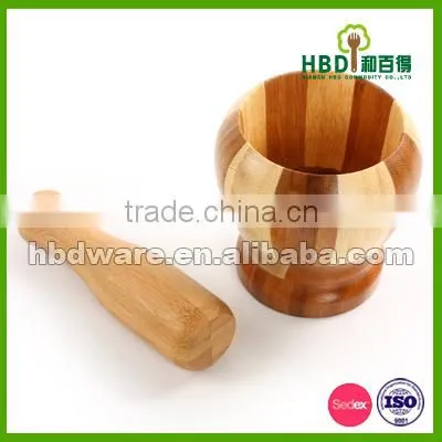 High Quality Wooded Mortar and Pestle Set Wholesale photo-2