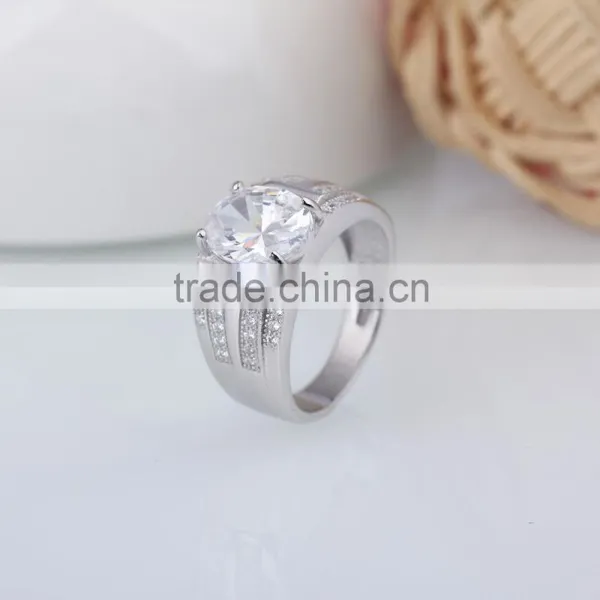 925 Sterling Silver Wide Band Dome Pave Setting Ring photo-5