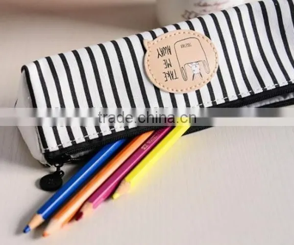 Wholesale Customizable Clear Unbranded School White Canvas Pencil Case for Teenagers photo-2