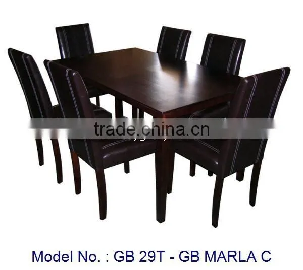 Hot Sales Wooden Dining Set 1+6 With Lines Design In Simple Elegant Style Solid Wood Furniture Malaysia