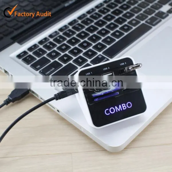 Promotional 4ports 2.0 USB HUB/SD/TF/M2 Card Reader/combo Usb Hub 2.0 Card Reader photo-4