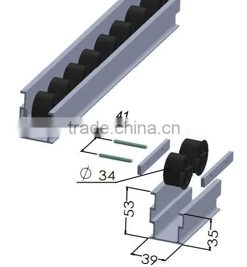 JY-2045E|Aluminium Frame Roller Track With Multi-color Wheels| Portable Plastic Roller Wheels Conveyor Belt photo-3
