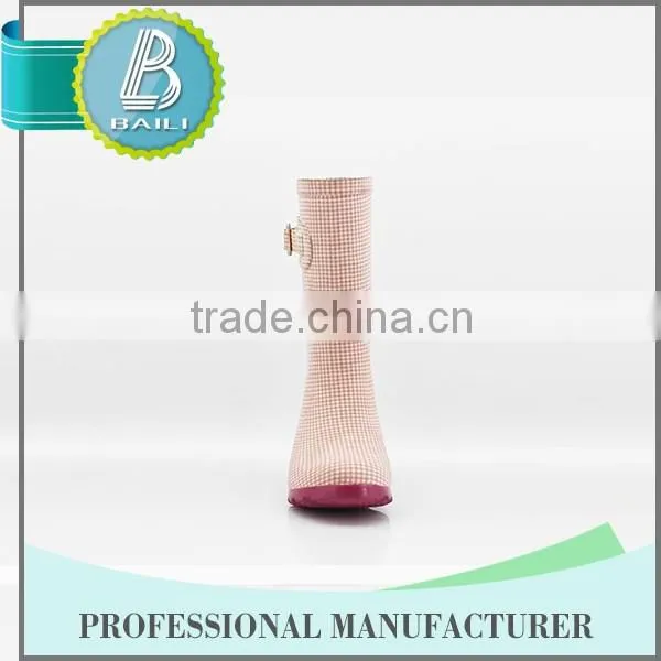 High Quality Environmental High Heels Women Rubber Rain Boots photo-2