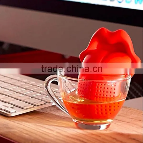 Novelty Design Tongue Shape Silicone Tea Filter Bag photo-5