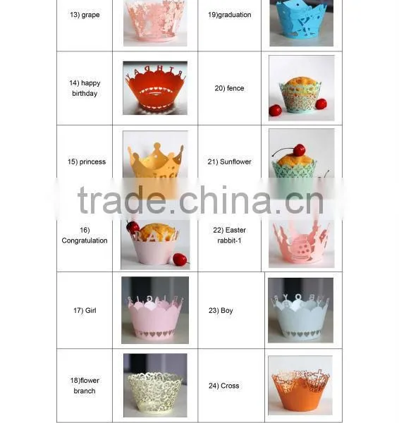 Laser Cut Hollow Out Pearl Party Greaseproof Paper Wedding Cup Cake Wrapper photo-4