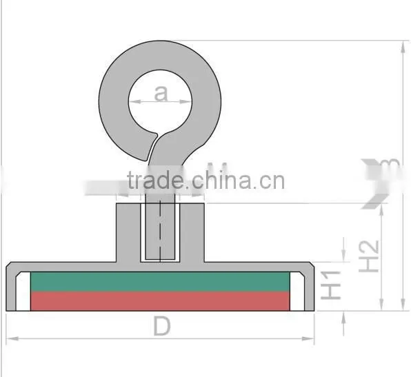 N45 25x45mm Pot Neodymium Magnet Hook With Eyelet photo-2