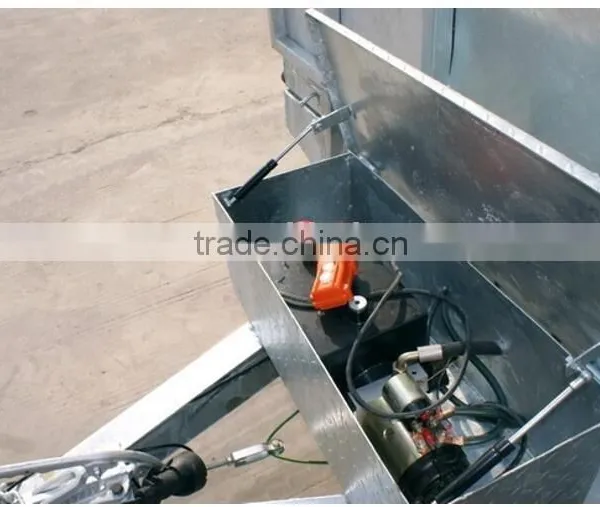 Fully Hot Deep Galvanized Tipping Trailer 2 Ton ,dump Wagon, Tandem Axles With Battary Oil Tank and Wire Mesh Fence photo-4