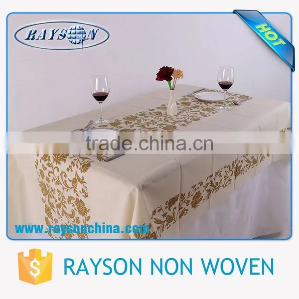 Made in China Factory Cheap Price Custom Square Printed Nonwoven Fabric Restaurant Table Cloth photo-2