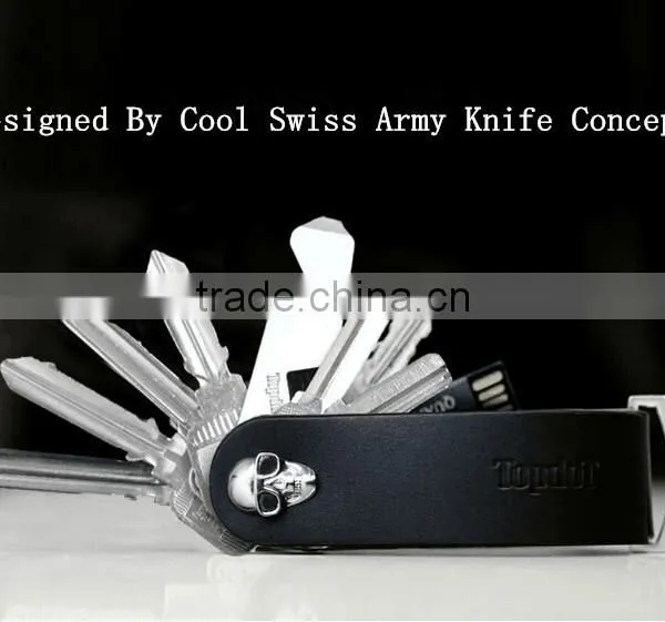 Multifunctional Storage Keychain With Skeleton Screws and High Quality Leather photo-2
