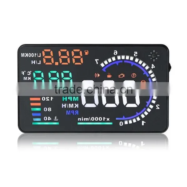Hot-selling New Colorful Big 5.5 Display Screen Car HUD Head Up Display OBD2 Feul Comsuption/Speed/Tire Pressure Alarm Car HUD photo-5