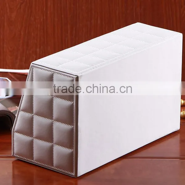 Quality PU Leather Multifunctional Desktop Storage Tissue Box photo-6
