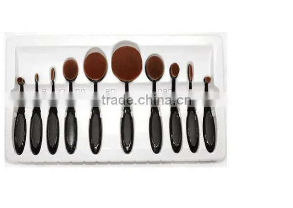Factory 10pcs Beauty Toothbrush Shaped Foundation Power Makeup Brush Set With Synthetic Hair photo-3