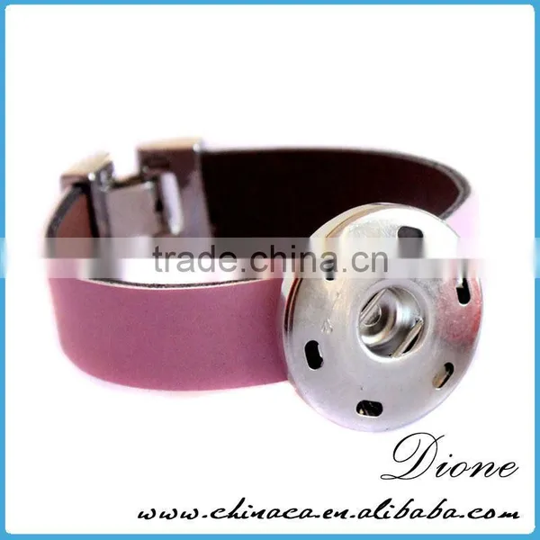 Hottest Design Wholesale Shiny Fashion Leather Snap Charm Button Bracelet photo-4