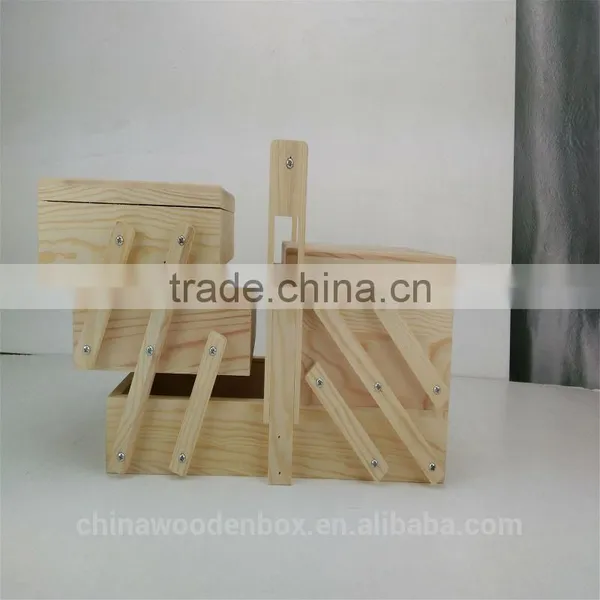 Mini Customize Folding Wooden Sewing Box for Sale photo-4
