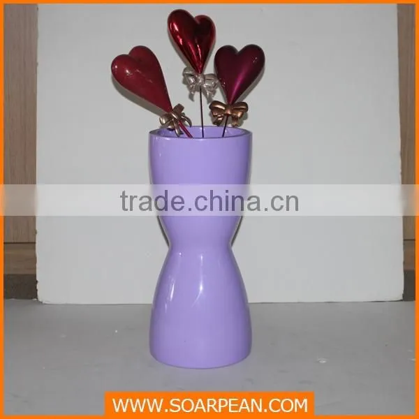 Unique Home Decorative Fiberglass Purple Flower Vase photo-4