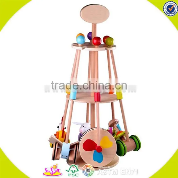 Newest Baby Wooden Animal Pull Toy Cheap Kids Wooden Animal Pull Toy W05A011 photo-3
