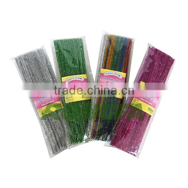 9mm x 50cm Assorted Colored Christmas Stripe Chenille Stems photo-4
