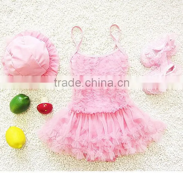 Factory Price Baby Pink Lace Bikini Children's Swimwear Kids Swinwear a Little Baby Swimwear /kids Bikini photo-2