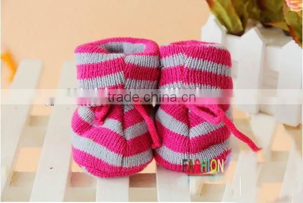 Wholesale Winter Baby Kids Knitted Shoes Stripes Cotton Cute Shoes photo-2