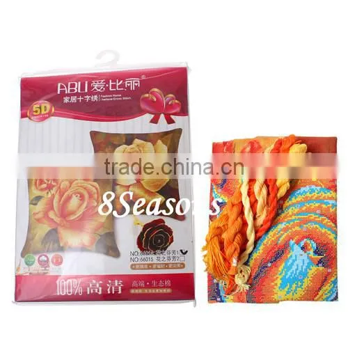 Hot Fashion Wholesale Multicolor Square Throw Pillow Cotton Chinese Cross Stitch Set Patterns photo-2