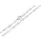 4mm Long Silver Stainless Steel NecklaceChain Flat Mini Round And Heart Link
