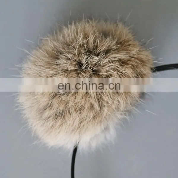 High Quality Fur Accessory Hand Made Real Fur Pompom Hair Bands for Girl photo-4
