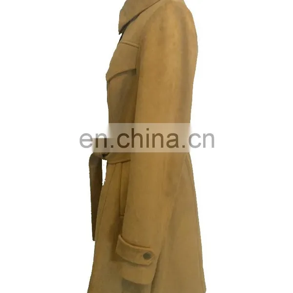 Chinese Manufacturer Women Slim Long Fake Suede Jacket For Sale photo-4