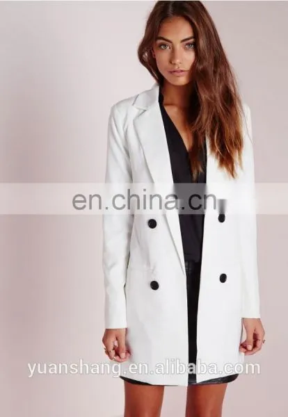 2016 Latest White Long Sleeve Fashion Ladies Blazer Designs photo-4