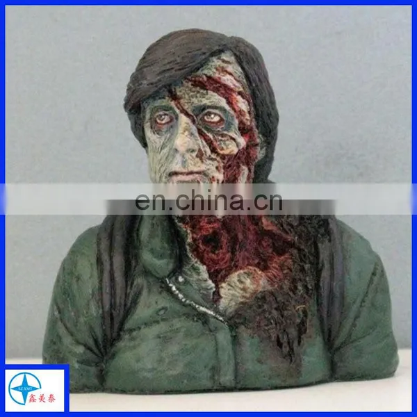 Lifelike Bloody Resin Zombie Action Figure Bust Statue