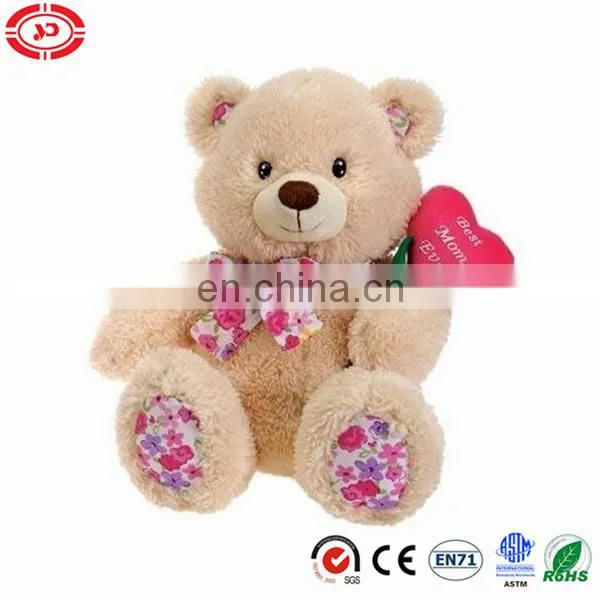 11 Inch Mother's Day Teddy Bear With Heart Shape Flower Gift Plush Soft Toy