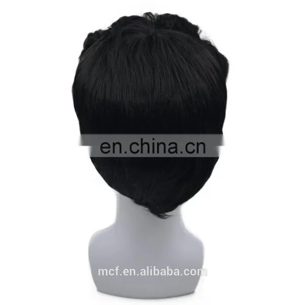 MCW-2355 New 2017 Synthetic Wig Black Short Straight Man Hair Wig Most Popular Singer Elvis Presley Cosplay Wig photo-3