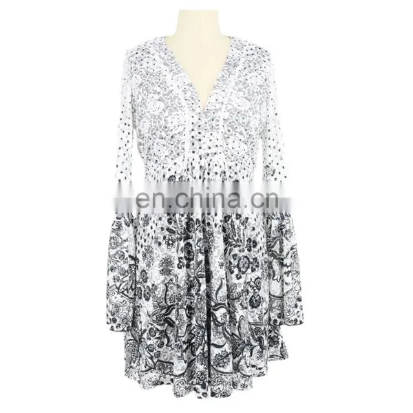 Guangzhou Factory Floral Print Plus Size Clothes Women Lace Shirt photo-5