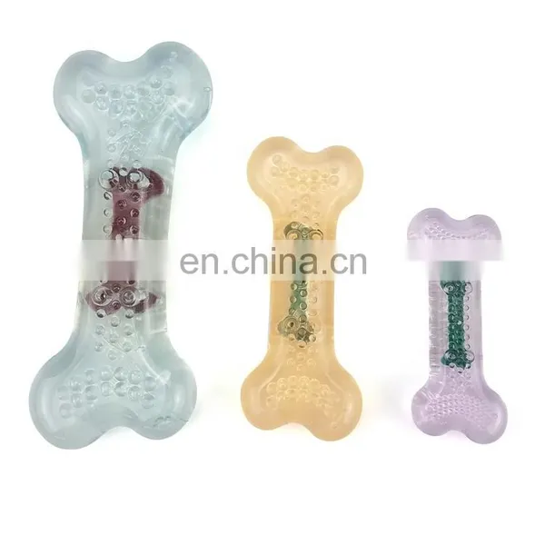 Semi-transparent Pet Chew Toys Flavor Dog Bone Toy Teeth Clean Bone Toy for Dogs photo-3