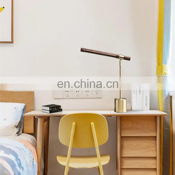 DDP Shipping Nordic Modern Design Wood Mental Bedside LED Wooden Luxury Table Lamp for Hotel Livingroom photo-3