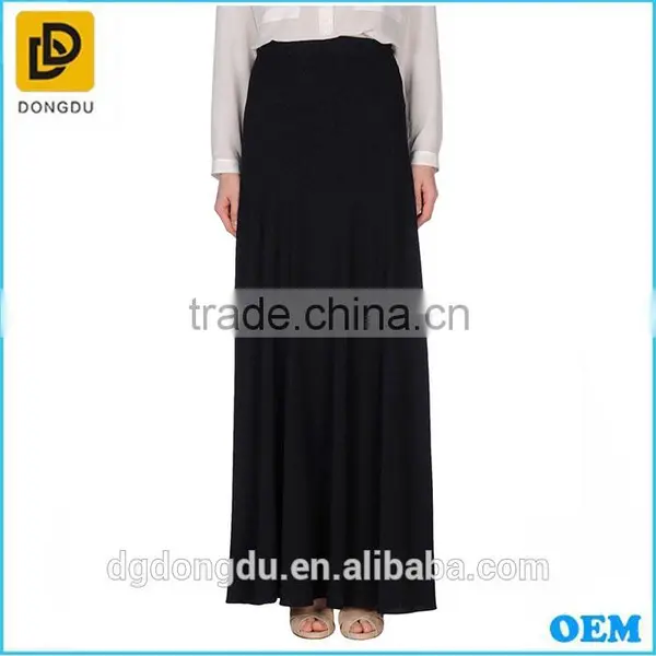 Latest Design Black Maxi Long Chiffon Skirts Wholesale photo-2