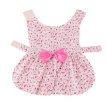 Pet Clothes Supplies Wholesale Manufacturers Pet Summer Dress Bow Knot Floral Skirt Girl Dog Dress Skirt photo-2