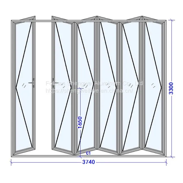 Building House Aluminum Folding Doors Aluminum Extrusion Bar Adouble Glass Folding Door photo-3
