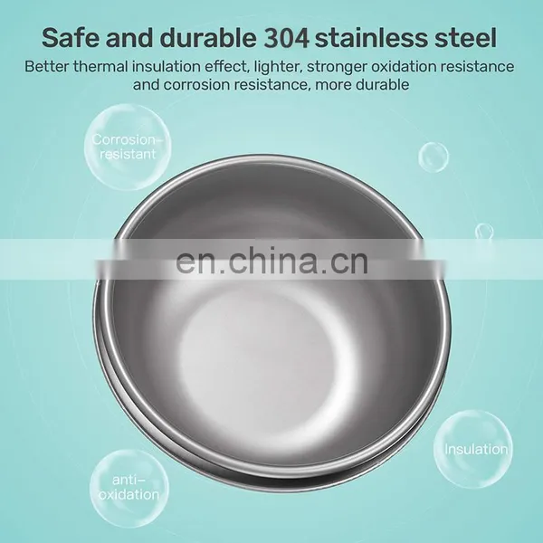 Baby Bowls Stainless Steel-Toddler Dishes-Kids Feeding Bowls-Suction Cup Bowl With Lid photo-4