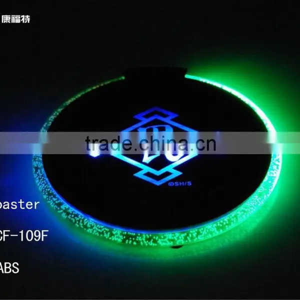 Promotion Wholesale Good Quality Plastic Round Led Coaster photo-2