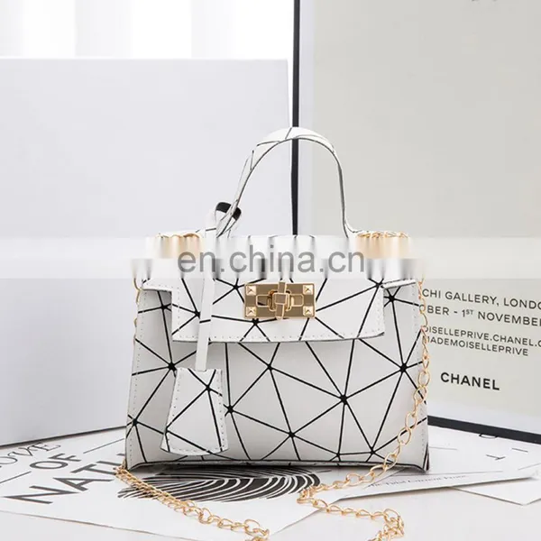 2021 Rhombus Lock Chain, Shoulder Messenger Female Bag Office Line Women New Arrive Handbag Purse Cross Body Purse/ photo-4