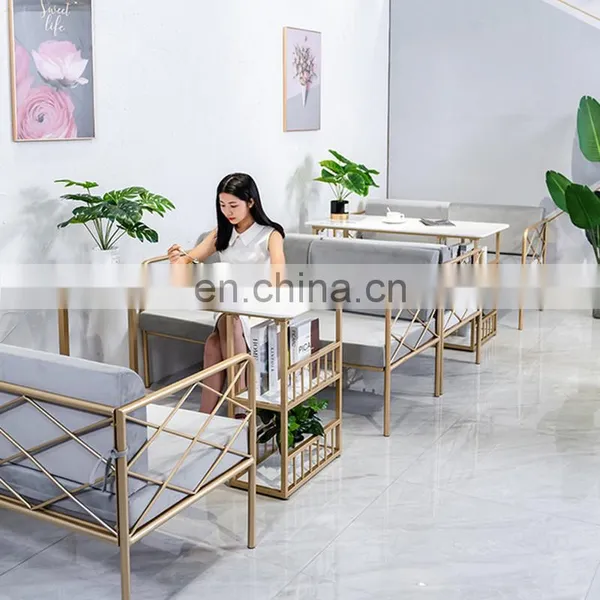 Beauty Salon Station Waiting Sofa Barber Shop Reception Couch Velvet Waiting Chair photo-4