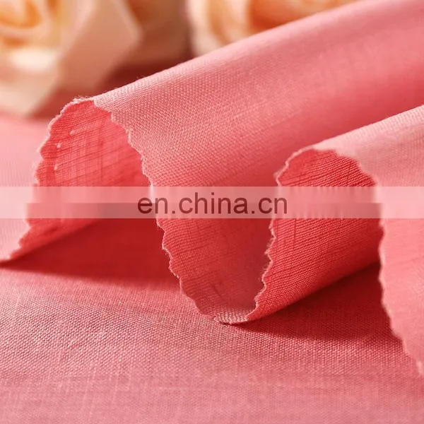 in Stock Plain Dyed Woven Fabric Shirt Trousers Clothing Pure Linen Fabric photo-4