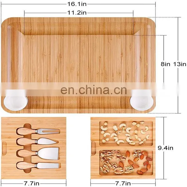 Top Seller High Quality Multifunction Durable Premium Bamboo Cheese Board photo-5
