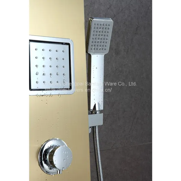 Thermostatic Shower Panel With Rainfall Body Jet Hanheld Shower Head Bathroom Shower System Bath photo-3